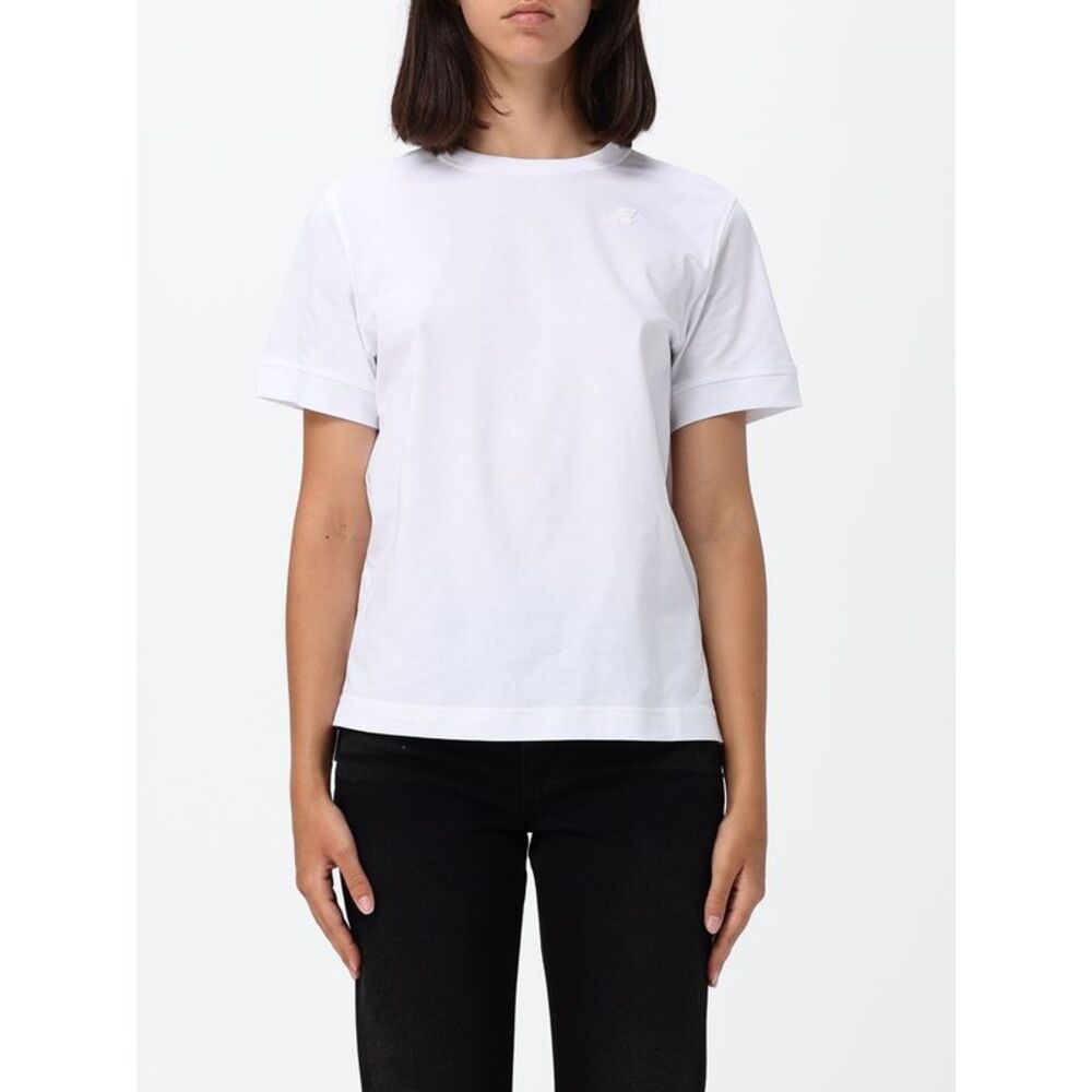 K-Way Women Crewneck Cotton T-Shirt K-Way With Back Logo Print